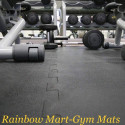 Rainbow Mart- 4-Side Interlocking Amoeba Top/Rubber Mat for Gym/Stable/Pony/Garage 6’x4’x14mm Thickness